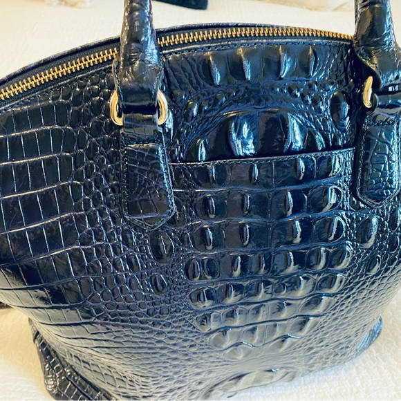 Brahmin Duxbury Crossbody Satchel. Cobalt Blue Melbourn, Croc-Embossed. - Picture 16 of 16